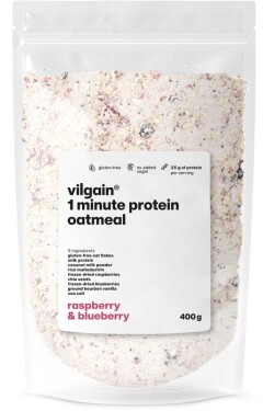 Vilgain Minútová proteínová kaša – malina a čučoriedka bez pridaného cukru 400 g