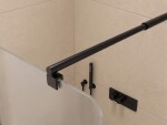 CERANO - Sprchová zástena Walk-in Orbis Round - Ľavá - 8 mm - guľatá vzpera - čierna matná, mliečne sklo - 140x200 CER-682132