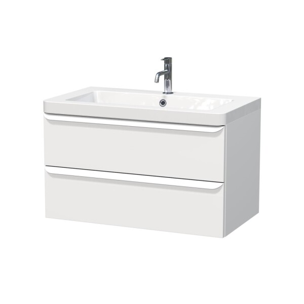 Kúpeľňová skrinka s umývadlom Naturel Pavia 85x53x49 cm biela mat biela úchytka PAVIA385ZBI PAVIA385ZBI