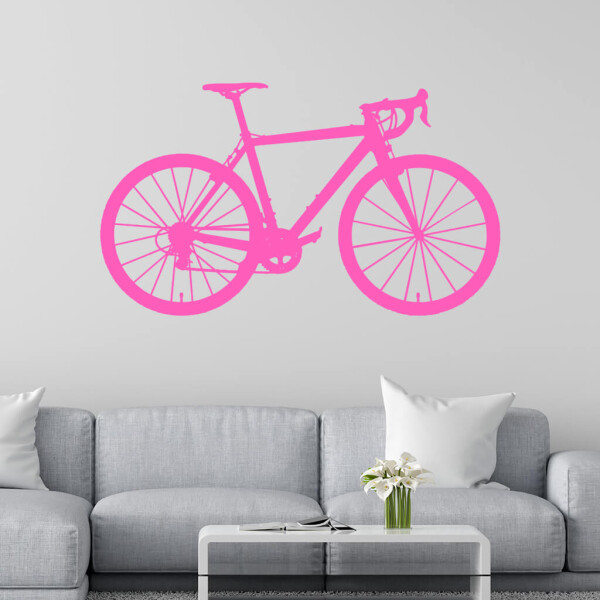 Veselá Stena Samolepka Bicykel Farba: růžová, Veľkosť: 60 x 35 cm