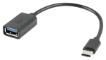 Lanberg AD-OTG-UC-01 čierna / OTG kábel / USB-A (F) - USB-C (M) / USB 2.0 / 0,15 m (AD-OTG-UC-01)