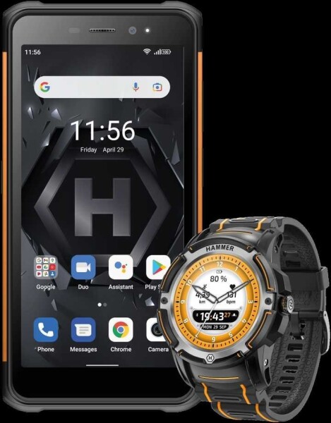 MyPhone Hammer Iron 4 + Watch Plus 4/32GB Čierno-oranžový (TEL000860)