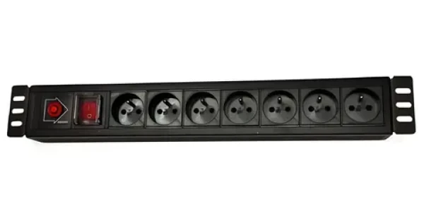Lexi-net Rozvodný panel 7x230V- 3M / Rozvodný panel / 19" / 1,5 U / Prepäťová ochrana (NAPPAN2237B)