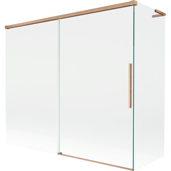 MEXEN/S - Rox L vaňová zástena 2-krídlová posuvná 180 + 80 x 150, transparent, meď kartáčovaná 8C9L-180-080-65-00
