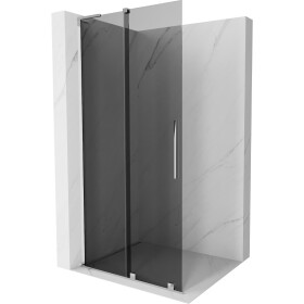 MEXEN/S - Velar L Sprchová zástena posuvná Walk-in 90 x 200, grafit 8 mm, chróm 871-090-003-43-01