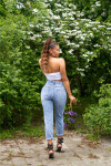 Sexy Mom Fit Highwaist Jeans mit Cut-Outs denimblue