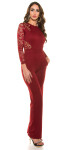 Sexy Koucla long sleeve overall with lace red XL