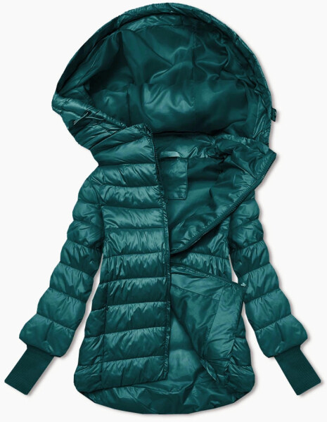 Dámska krátka bunda s pletenými rebrovanými manžetami námornícka (P22/P3-6636-56) odstíny modré XL (42)