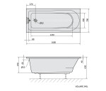 POLYSAN - LISA obdĺžniková vaňa 160x70x47cm, biela 86111