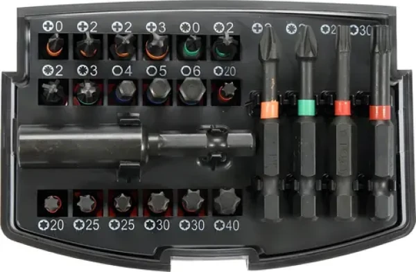 YATO Sada bitov s adaptérom 1/4" / Sada bitov / 23 ks / adaptér 60 mm / oceľ AISI S2 (YT-04621)