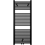 CERANO - Kúpeľňový radiátor Lincoln - stredové pripojenie 50mm/bočné - 366W - čierna matná - 1200x500 mm CER-429541