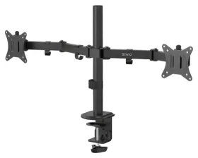 Savio UM-03 čierna / Stolný držiak pre 2 monitory / 17-32" / VESA 100x100 / naklápací, otočný (UM-03)