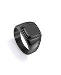 Viceroy Čierny oceľový prsteň s achátom Beat 75375A02 61 mm