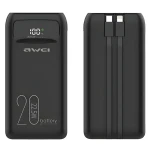 Awei P169K čierna / Powerbanka / 20000mAh / 22,5W / LCD displej / USB-C a Lightning kábel (P169K)