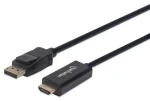 Manhattan DisplayPort - HDMI čierna / Kábel / 1 m / 1080p / 60 Hz (152662)