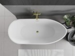 MEXEN/S - Eos voľne stojaca vaňa 150 x 75, biela, sifón a prepad zlatá 52471507500-50