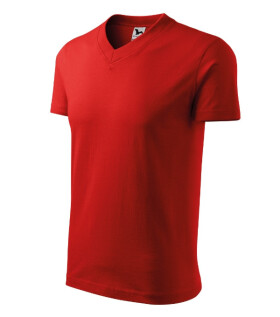 Tričko s výstrihom do V unisex červené 3XL
