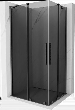 MEXEN/S - Velar Duo sprchovací kút, posuvné dvere 90 x 80, grafit, grafit kartáčovaná 871-090-080-42-66