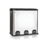 BRILANZ Kôš na triedený odpad Savery / 60 l (3 x 20 l) / nerezová oceľ (48860953)