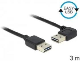 DeLock Kábel Easy-USB 2.0-A samec - samec pravouhlý / 3 m (83466)