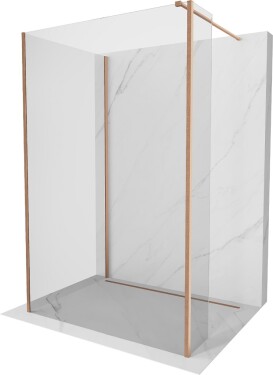 MEXEN/S - Kioto Sprchová zástena WALK-IN 115 x 90 x 40, transparent, meď kartáčovaná 800-115-090-221-65-00-040
