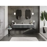 MEXEN/S - Rivel kúpeľňová skrinka 160 cm s umývadlom Otis, 1 šuplík, reliéf, grafit mat/biela mat - 91A20-16023-1-BF66-W18M0 91A20-16023-1-BF66-W18M01