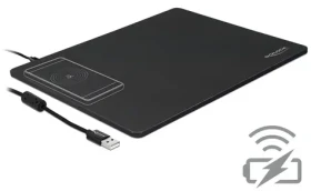DeLock Podložka pod myš s bezdrôtovým nabíjaním USB / Podložka pod myš / Bezdrôtové nabíjanie (12595)