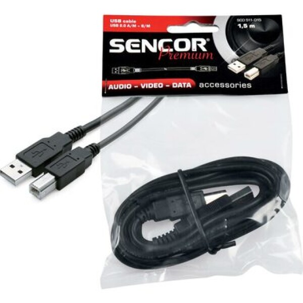 Sencor SCO 511-015 kábel USB A samec - B samec 1.5 m (8590669086610)