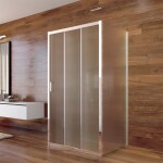 Mereo Sprchovací kút, Lima, obdĺžnik do priestoru U, trojdiel., zasun.,120x90x120 cm, chróm ALU,sklo Point CK89622K