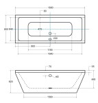 BESCO - Voľne stojaca vaňa VERA (LUZZI) - Farba - Biela, Rozmer vane - 180 × 80 cm VANLUZ180