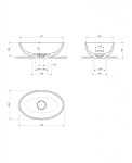 OMNIRES - SHELL M+ umývadlo na dosku, 50 x 32 cm, biela mat SHELL500UNBM