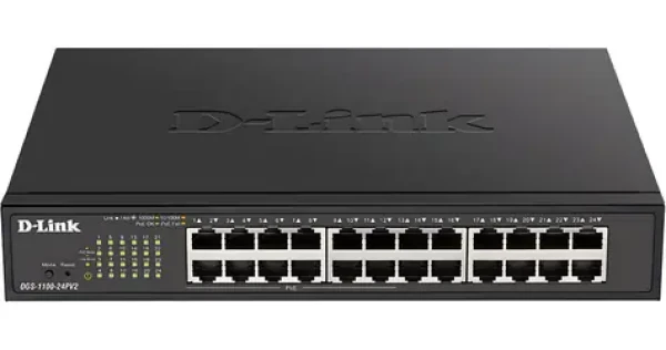 D-Link DGS-1100-24PV2 / Gigabit PoE SMART switch / 24x RJ45 / 12x PoE+ / PoE 100 W