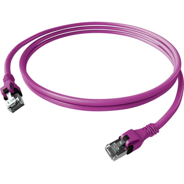 Easylan CPP1OVAVAV0050 RJ45 sieťové káble, prepojovacie káble CAT 6A S/FTP 5.00 m fialová dvojžilový tienený, bez halogénov, samozhášavý 1 ks; CPP1OVAVAV0050