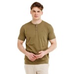 Bushman Pánské henley tričko Yaro, khaki L