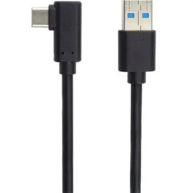 PremiumCord Kábel USB Typ C/M 90° ohnutý konektor - USB 3.0 A/M 3M čierna (ku31cz3bk)