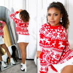 Christmas Time Oversize Knit Jumper red Einheitsgroesse