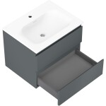 MEXEN/S - Orio kúpeľňová skrinka 60 cm s umývadlom Vela, 2 zásuvky, grafit mat/biela mat 91A10-06047-2-BFF66-W23M01