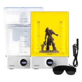 ELEGOO Mercury XS / Umývacia a vytvrdzovacia stanica / Pre 3D tlač živicou / 7000 ml / UV 405 nm / 360° otočná plošina (50.101.058300)