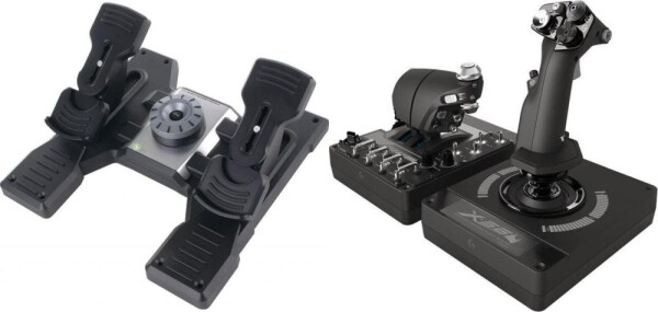 Logitech G Saitek PRO Flight Rudder Pedals USB (945-000005) + G X56 Hotas (945-000059)