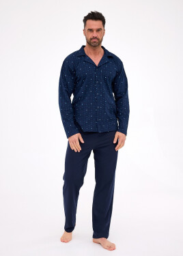 Cornette pyžamo 114/80 dĺžka/r S-2XL pánske bez zipsu tmavě modrá M