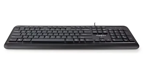 Nedis Multimediálna klávesnica / Klávesnica / Drôtová / USB-A / US layout / Numerická klávesnica (KBMU200BKUS)