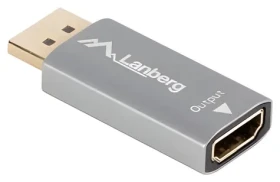 Lanberg strieborná / Redukcia / DisplayPort (M) na HDMI (F) / 8K (AD-DP-HD-03)