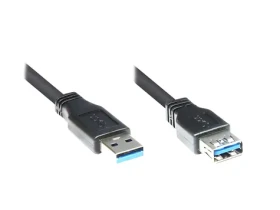 Good Connections USB-A - USB-A 1 m čierna / Predlžovací kábel / USB 3.0 / 5 Gbit/s (2711-S01)