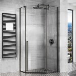 REA - Sprchovací kút Diamond 80x80 čierny matný REA-K6900