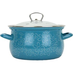 BELIS Smaltovaný hrnec so skl.pokrqou FLOWER 20 cm/3,6l - Belis - Belis