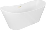 MEXEN/S - Montana vaňa voľne stojaca 180 x 80, biela, sifón a prepad zlatá kartáčovaná 52011808000-55