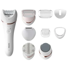 Philips BRE740-10 / epilátor + holiaci strojček + pedikúra + peeling / 2 rýchlosti / prevádzka až 40 minút / biela (BRE740/10)