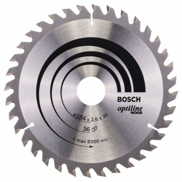 Bosch Accessories Optiline 2608640611 tvrdokovový pílový kotúč 184 x 30 x 2.6 mm Počet zubov (na palec): 36 1 ks; 2608640611