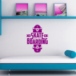 Veselá Stena Samolepka Skateboarding Farba: žlutá, Veľkosť: 60 x 47 cm