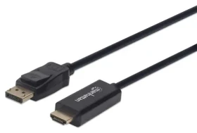 Manhattan DisplayPort - HDMI čierna / Kábel / 1 m / 1080p / 60 Hz (152662)